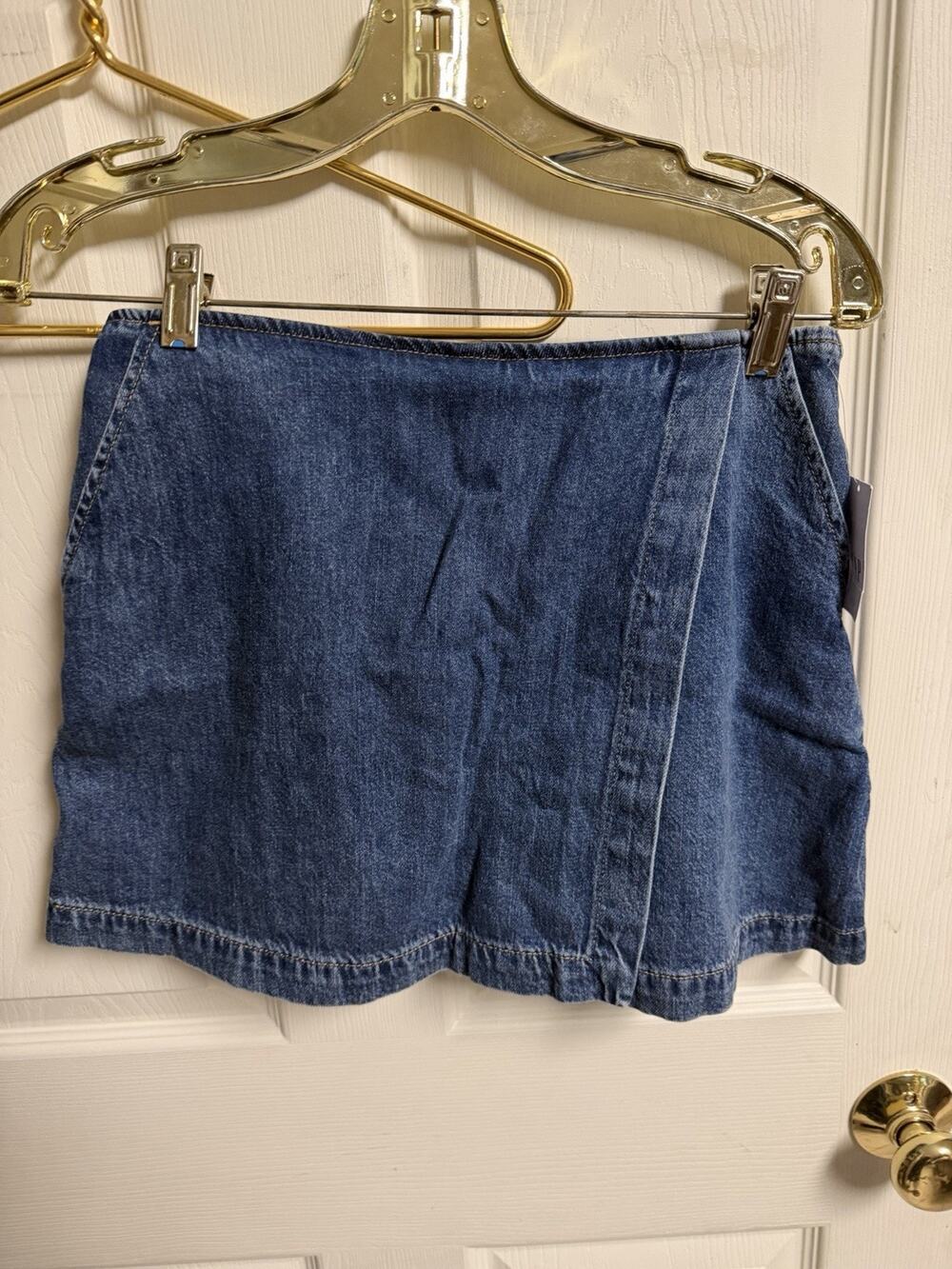 Gap Skirt Womens Light Wash Denim Wrap Mini SKORT New Tags 2/26